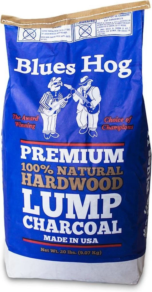 Blues Hog Natural Lump Charcoal / Houtskool 9 Kg 1 Blues Hog Natural Lump Charcoal / Houtskool 9 Kg